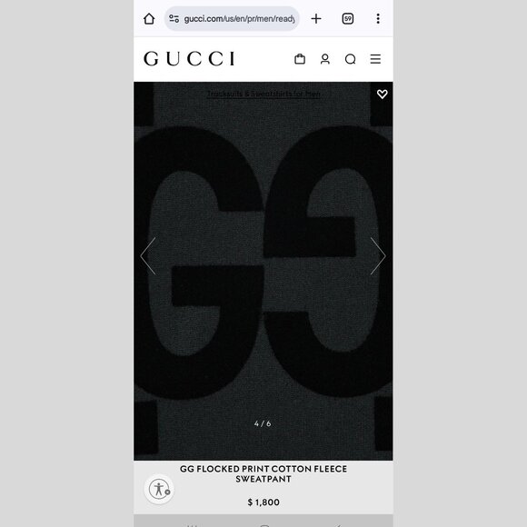 SOLD Authenticated Gucci GG Flock Print Black Cotton  Sweatpants XL MSRP $1,800 - Picture 9 of 11
